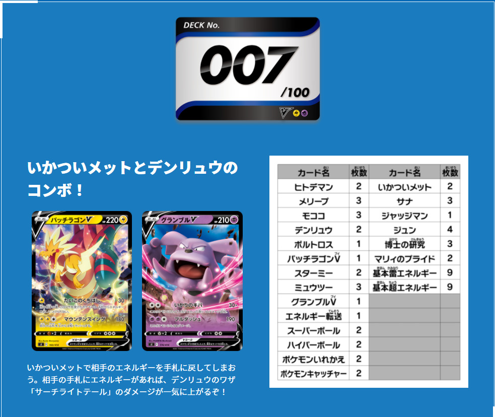 スタートデッキ100・NO01～10デッキリストまとめ｜ポケモンカードの