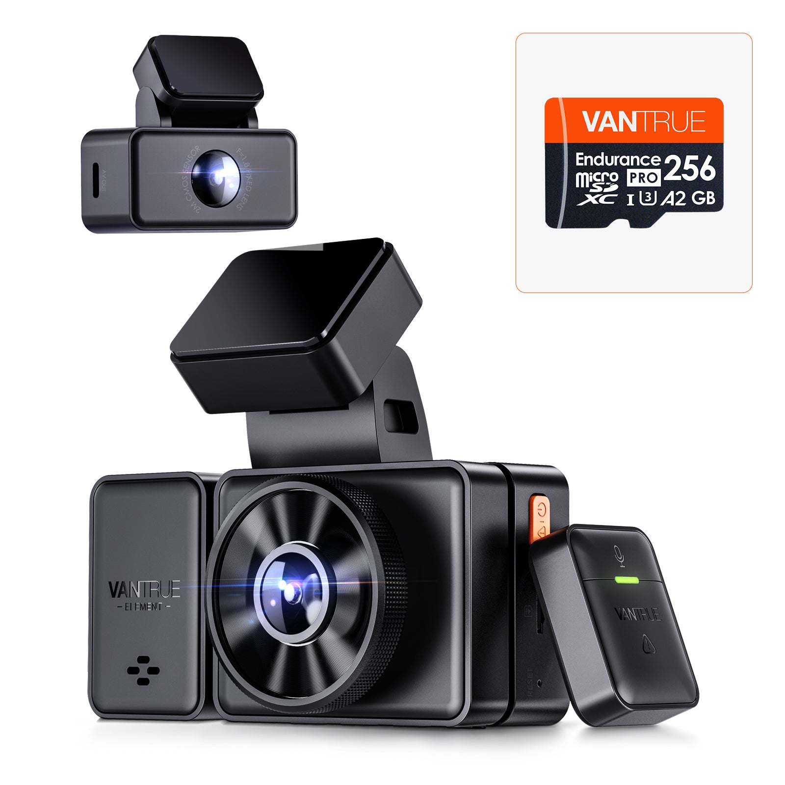 Vantrue E3 3 Channel 2.5K Dash Cam – WiFi, GPS, Voice Control, HDR