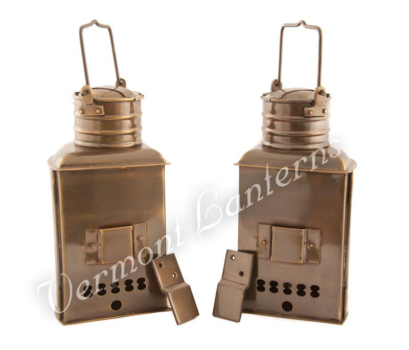 Ships Lantern - Antique Brass Port & Starboard - 9