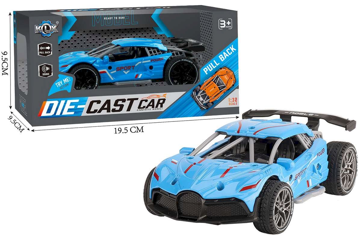 KLX die-cast Die-cast pull back car w/sound &Try-Me, blue