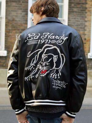 Ed Hardy Black Leather Jacket - Victoria Jacket