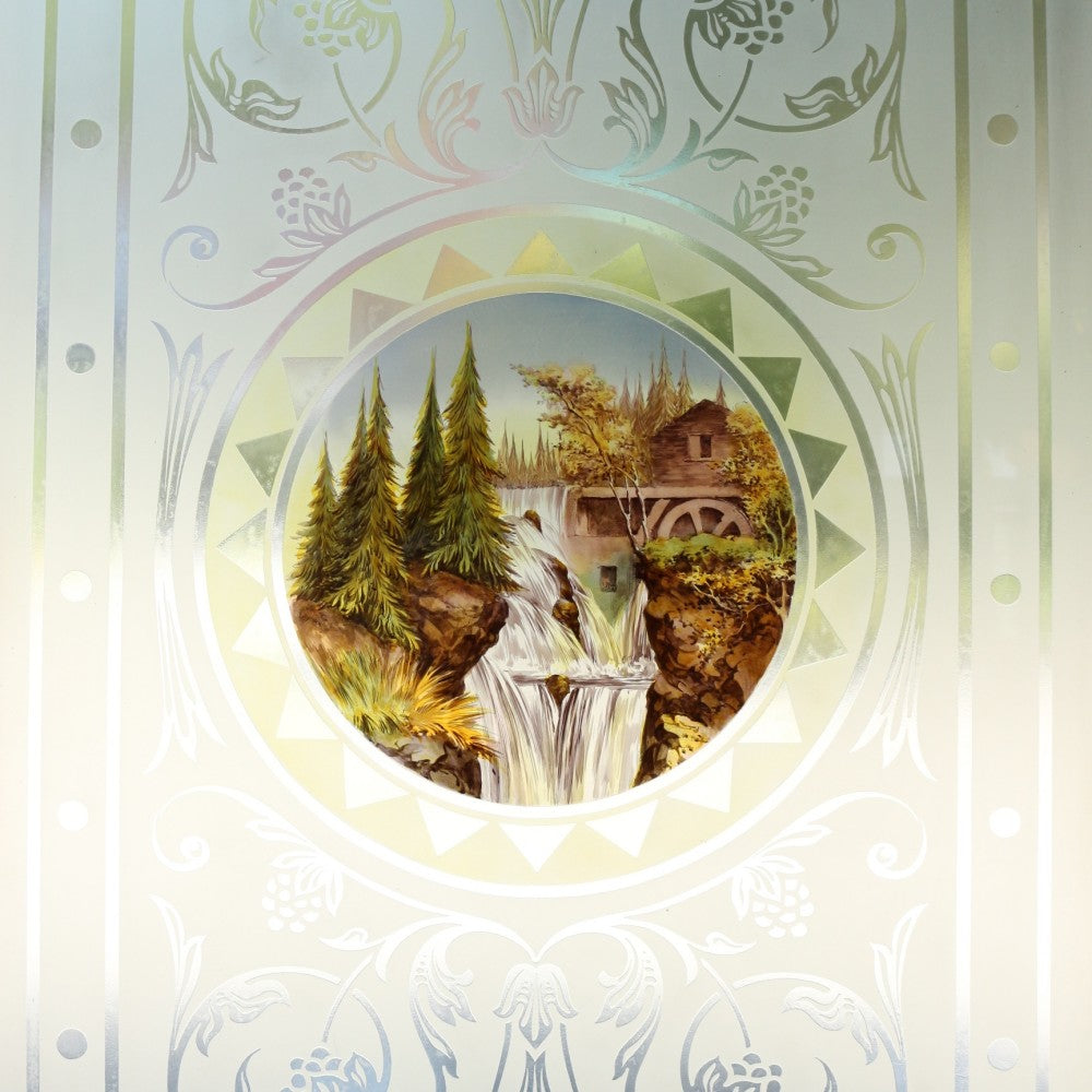 美しい絵画のようなガラスと優美な磨りガラスが魅力♪ アンティーク