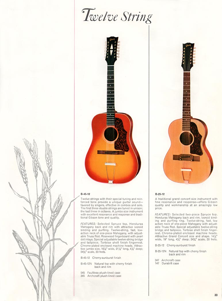 1966 Gibson 'Guitars & Amplifiers' Catalog, Page 33: Gibson B-45