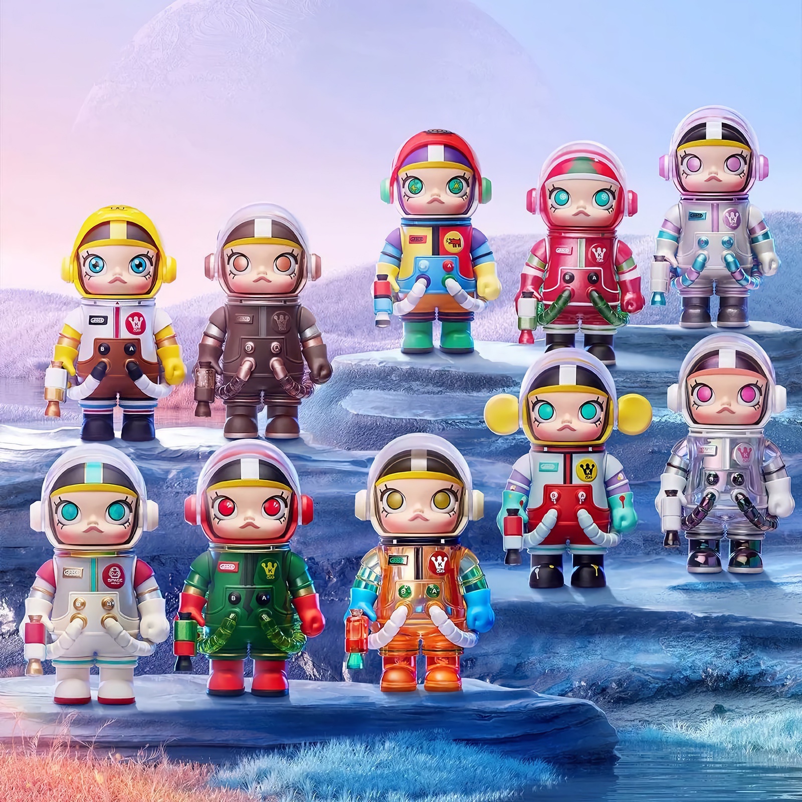 Mega 100% Space Molly Blindbox Series by Kenny Wong x Pop Mart