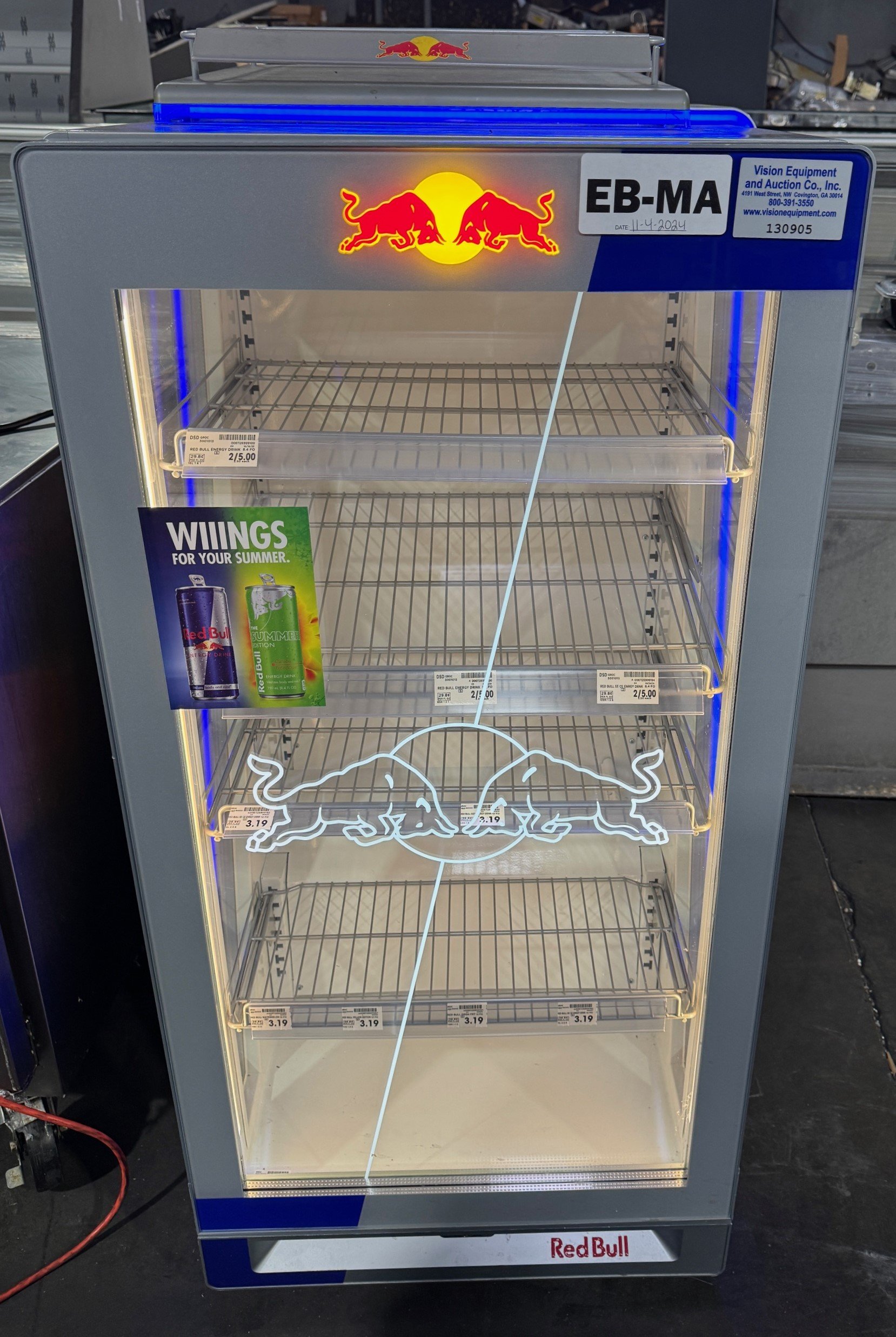 RED BULL GLASS DOOR 4 TIER REFRIGERATED MERCHANDISER COOLER