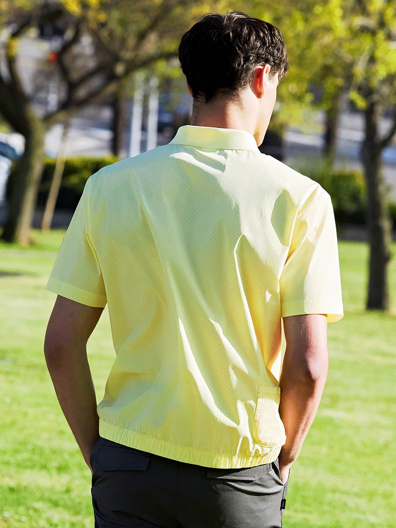 XEXYMENS XGMST01J2 エアホール ハーフジップアップ ポロシャツ 半袖