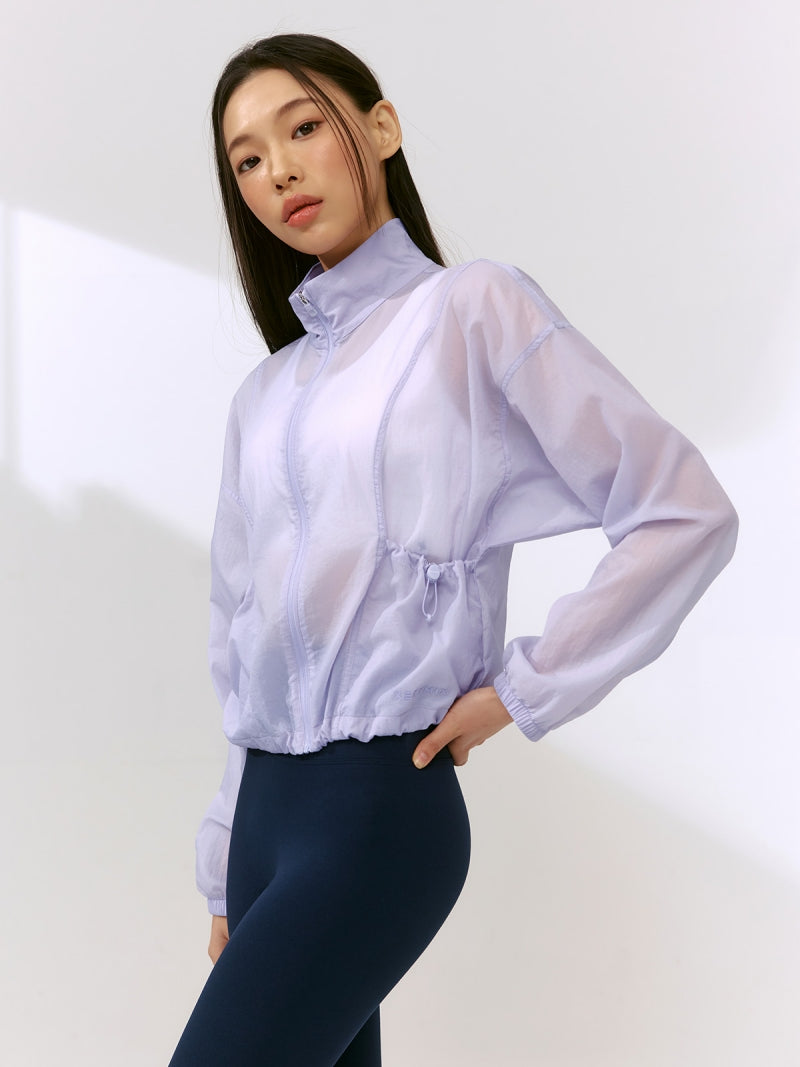 エアリー ハイネック クロップド丈 ウィンドブレーカー