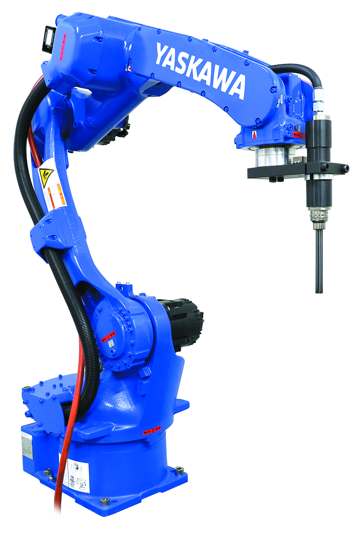 機械加工ロボット 垂直多関節ロボット＋空気式高速多針タガネ