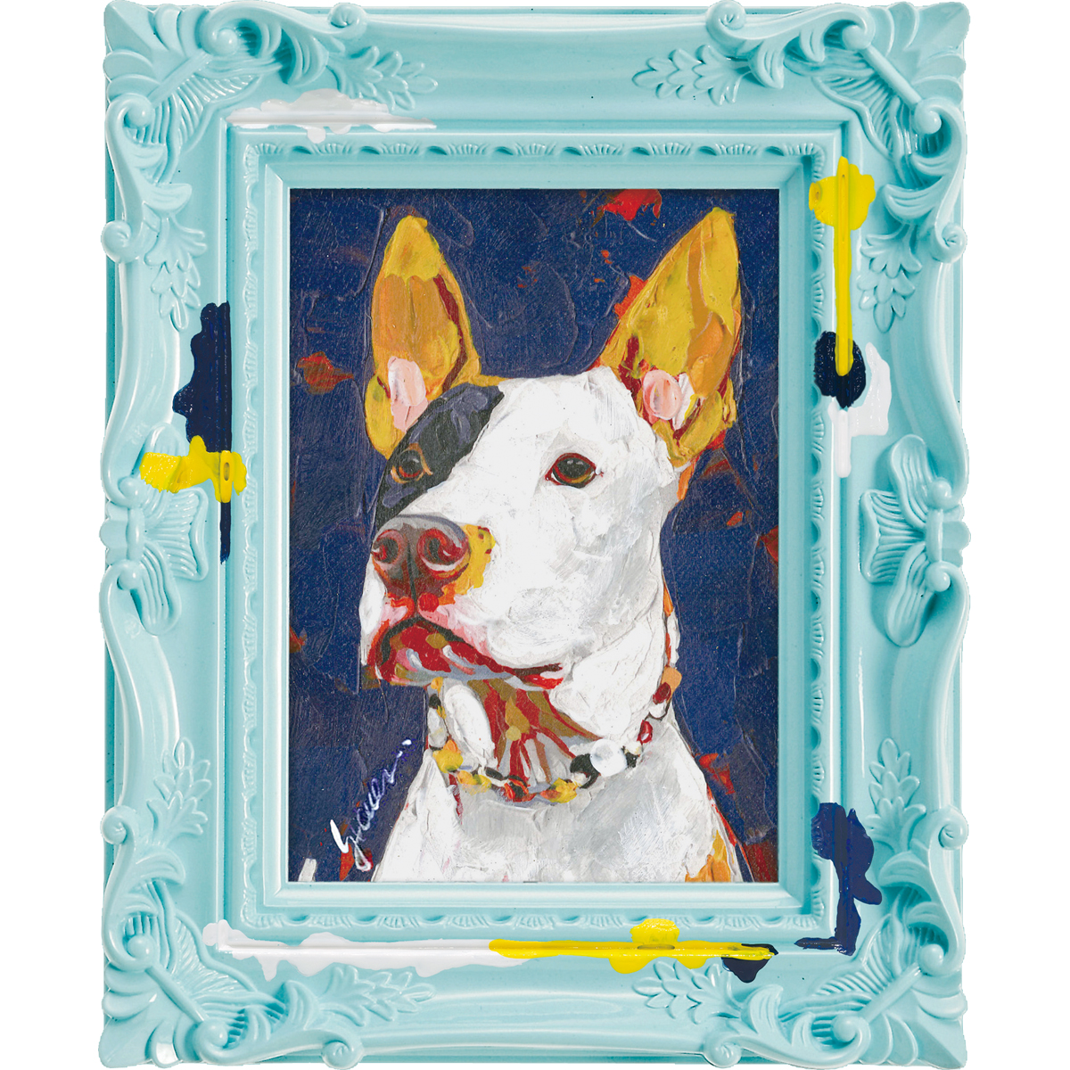 オイル ペイント アート ～ペンキ デコフレーム シリーズ～「ドッグ