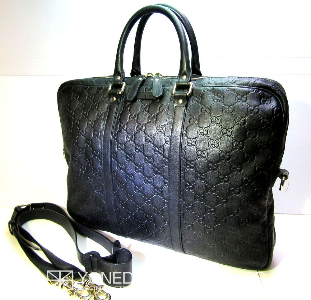 グッチ グッチシマ レザー ブリーフケース ブラック 201480 200047