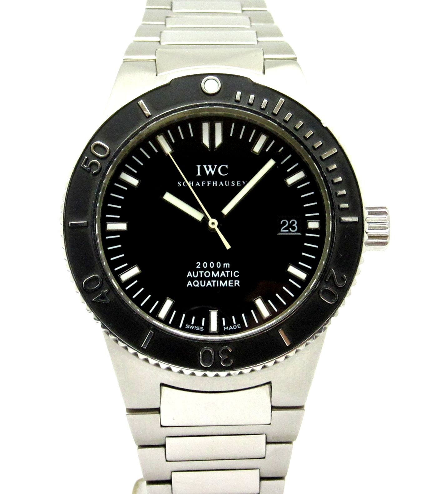 IWC ”SS” GSTアクアタイマー ブラック文字盤 3536-02 S 2000m防水 自動