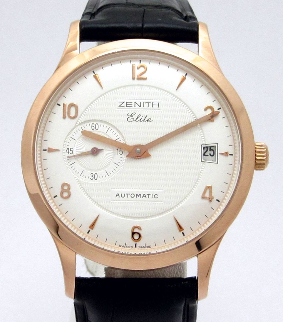 ゼニス ZENITH ”K18PG無垢 エリート” メンズ37mmケース 自動巻機械式