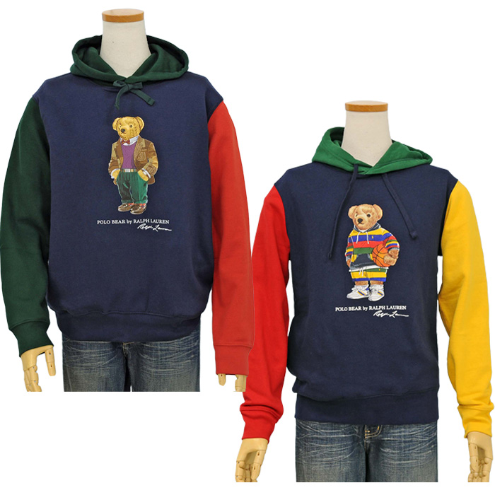 POLO ラルフローレンポロベア 切替パーカー送料無料 トレ-ナ-、パ-カ