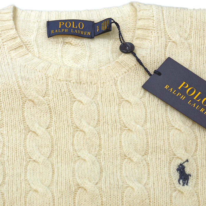 POLO ラルフローレンカシミヤ混 ケーブル ウールセーター送料無料