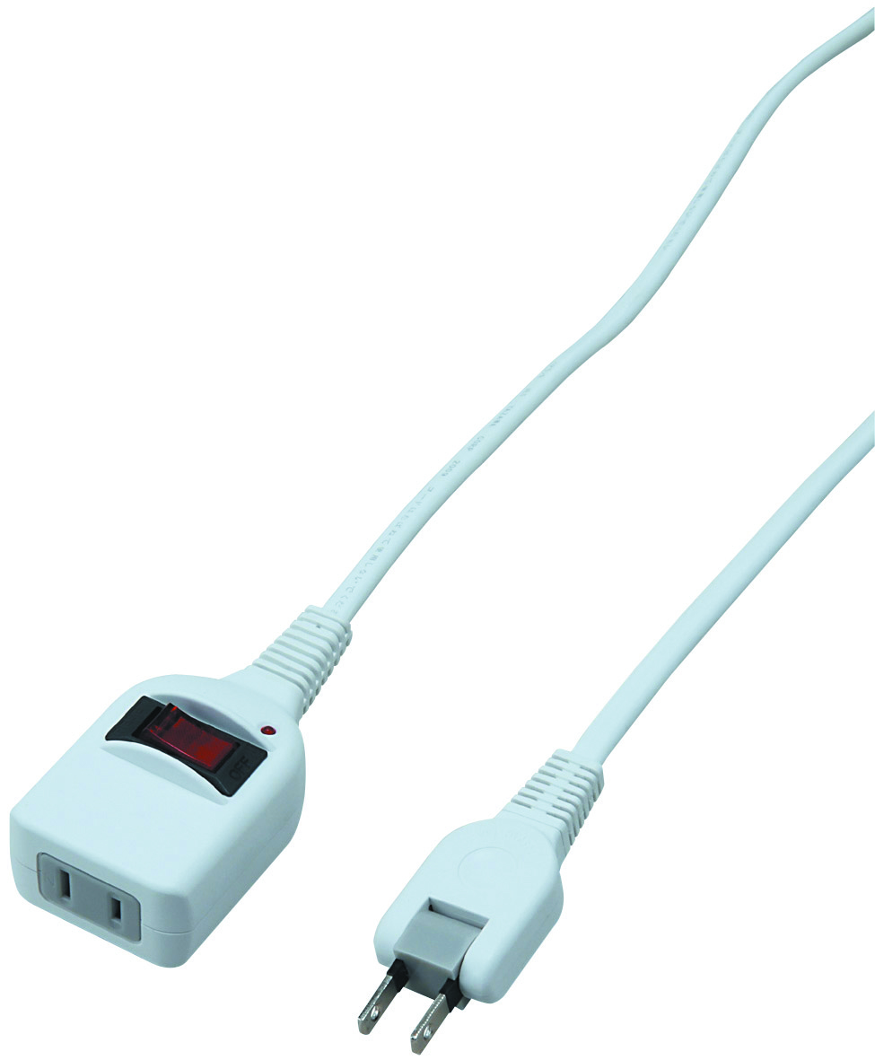 ノイズフィルター集中SW付1個口2m白｜YAZAWA CORPORATION