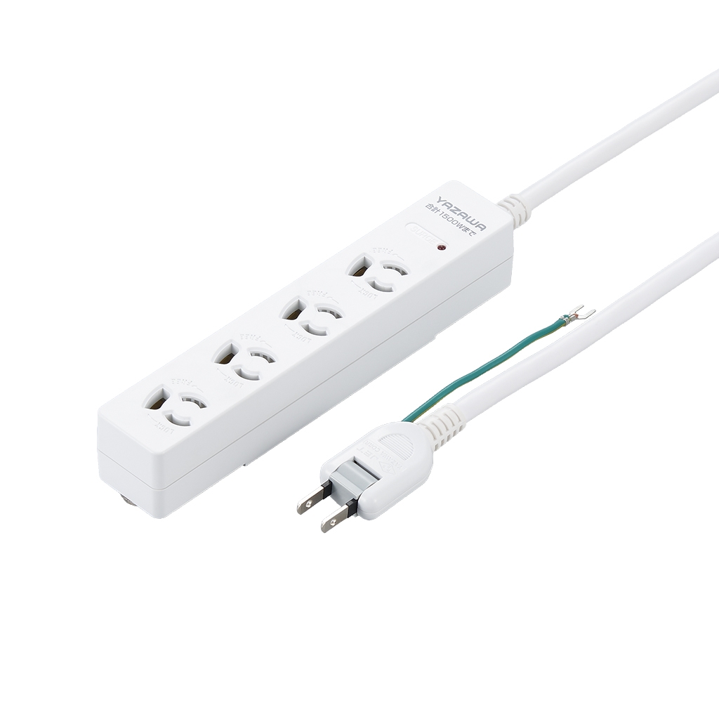 雷ガード付3個口節電タップ1mブラック｜YAZAWA CORPORATION