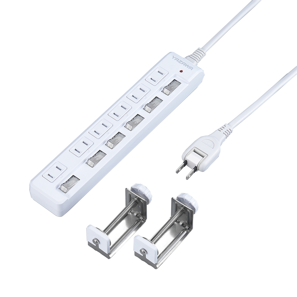 ノイズフィルター集中SW付1個口2m白｜YAZAWA CORPORATION