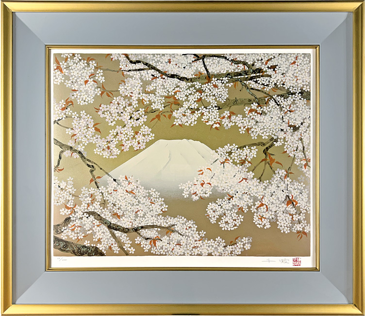 竹村忠一郎、【ベルサイユ市】、希少な額装用画集より、新品額装付