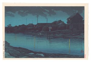 川瀬巴水「暮るゝ雪（江戸川）」 | 山田書店美術部オンラインストア