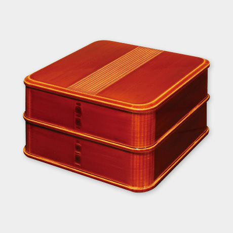 飛騨春慶塗 隅丸二段重 6寸 - 飛騨高山の伝統工芸 飛騨春慶塗製造元