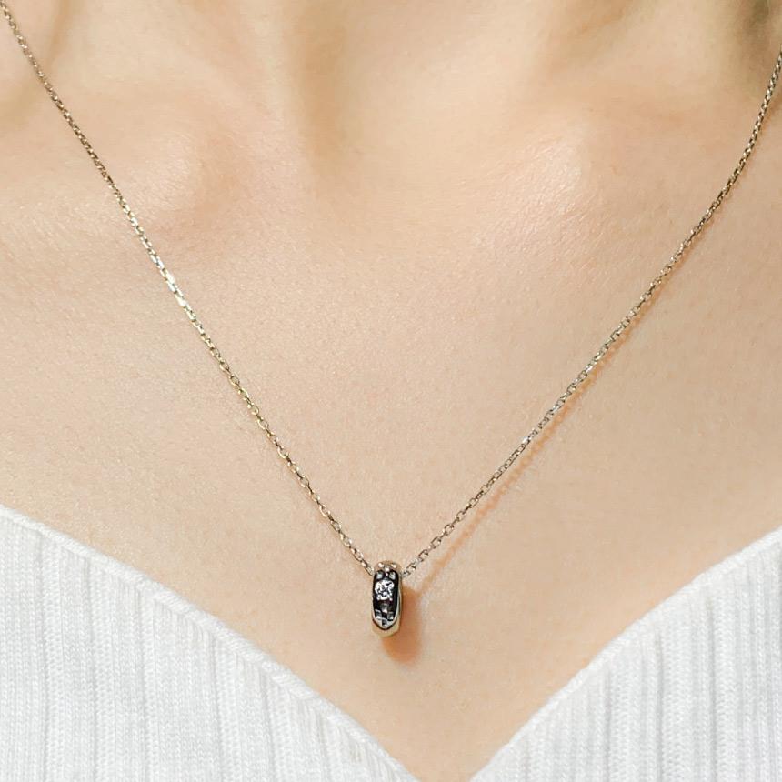 PT900/850プラチナ DEAR RINGミンサーネックレス 《チェーン45cm