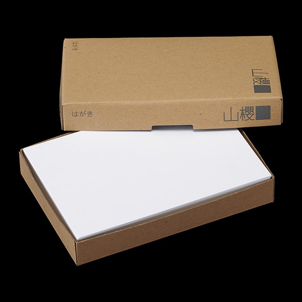 山櫻弔事はがき №372 裏無地 CoC 〒グレイ枠入 ☆: 慶弔用関連