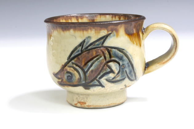 柳瀬美術店 / 金城次郎「壷屋焼コーヒーカップ」共箱[KINJYO Jiro]Cup