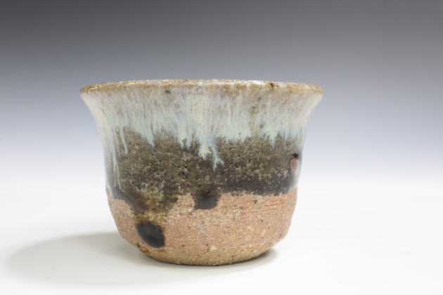 柳瀬美術店 / 西岡小十「朝鮮唐津ぐい呑-1」共箱[NISHIOKA Koju]Sake cup