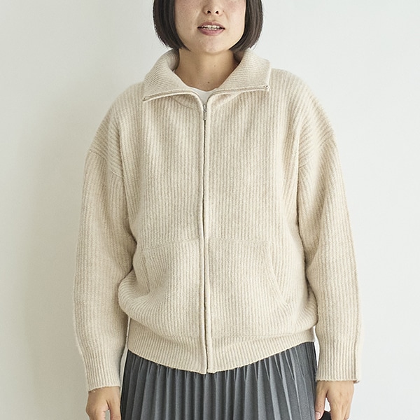 ジップアップニットブルゾン(アイボリー)｜SALE（ファッション）｜料理