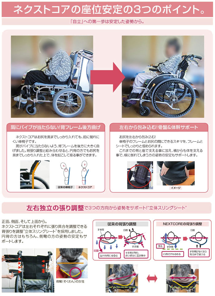 松永製作所】ネクストコア-ワイド 自走式車いす NEXT-52B HB 【車椅子