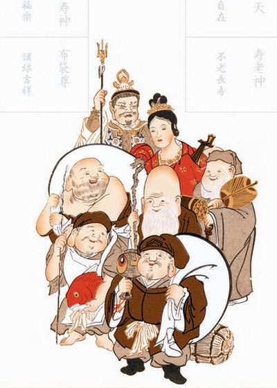 集印軸 (納経軸・朱印軸 七福神集印軸 掛け軸タイプ