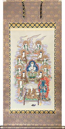 仏書・仏画の掛け軸 伊藤香川作 真言十三佛