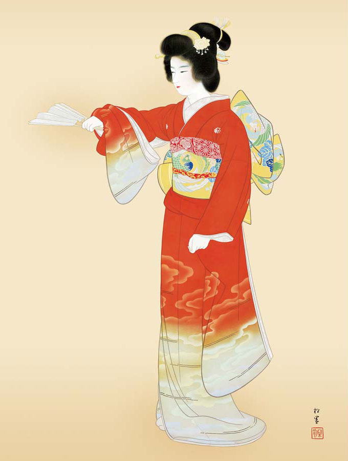 上村松園作 日本の名画 序の舞