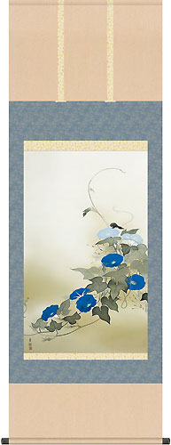 有名作家の掛け軸 小林古径作 朝顔