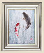 掛軸屋さん 鯉の滝登り 開運額・掛軸