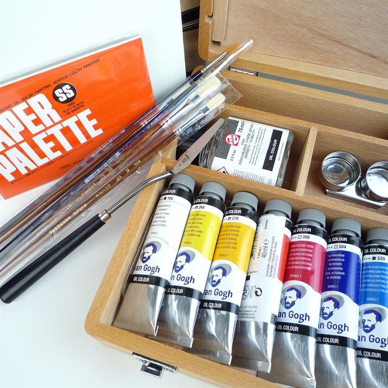 ゆめ画材 オリジナル ヴァンゴッホ 油絵セット 木箱入り キャンバス