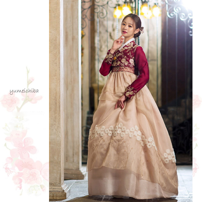 422_チマチョゴリレンタル韓服化繊_バスト75～85cm_身長+靴高さ163