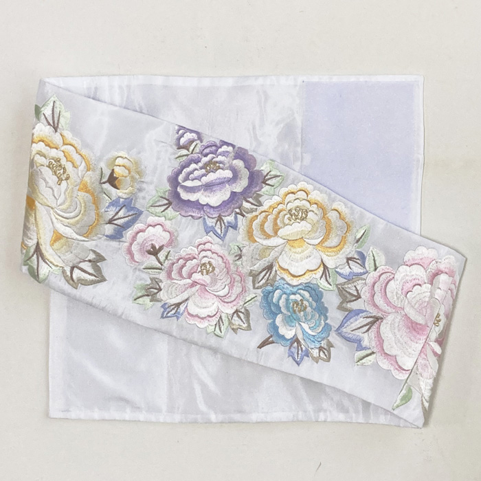 チマチョゴリのマルギ帯牡丹刺繍オウドン・縫製済 胸帯・マルギ帯 夢