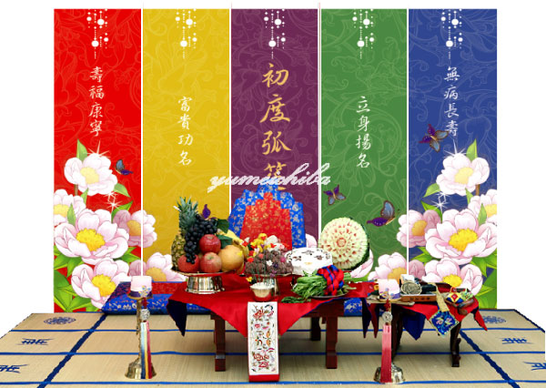 韓国1歳のお誕生日用 屏風の様な背景幕 100日1才祝用小物 夢市場本店