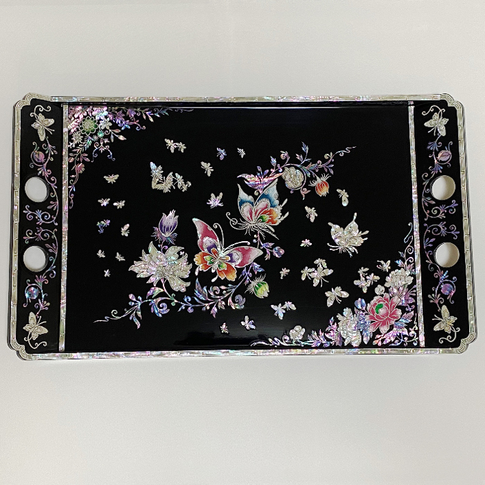 韓国四角漆螺鈿お盆 食器・螺鈿・漆器 夢市場本店【韓国チマチョゴリと