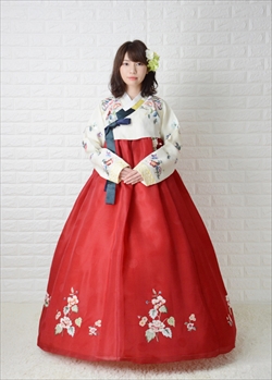 o-s163c188-チマチョゴリレンタル韓服シルク-バスト85～95cm_身長+靴高