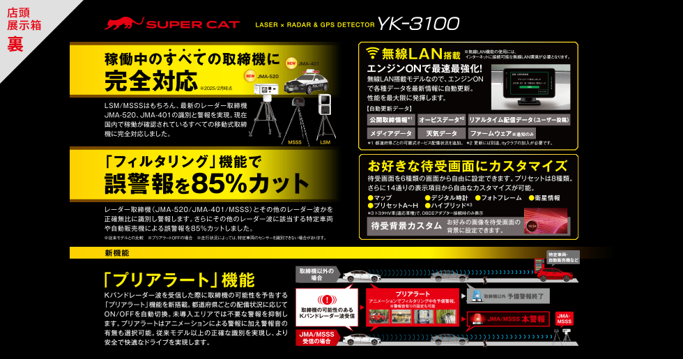 YK-3100｜レーザー&レーダー探知機｜Yupiteru(ユピテル)