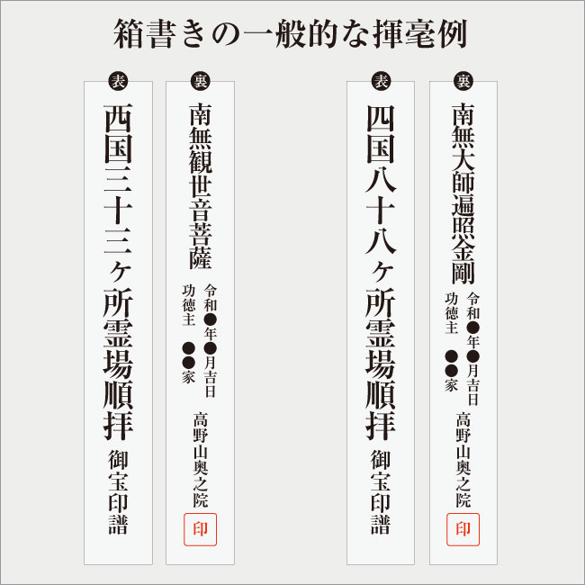 箱書き（掛け軸収納桐箱への墨書） | 札所0番