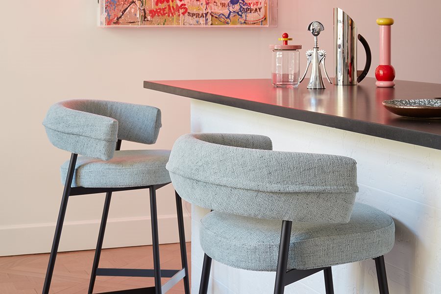 Upholstered Stool with Steel Frame Nena Stool| Zanotta