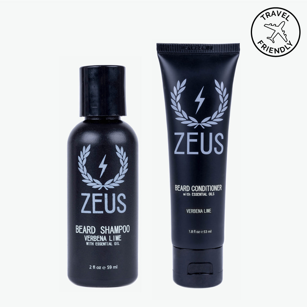 Travel Beard Shampoo and Conditioner Set, 2 fl oz | Zeus