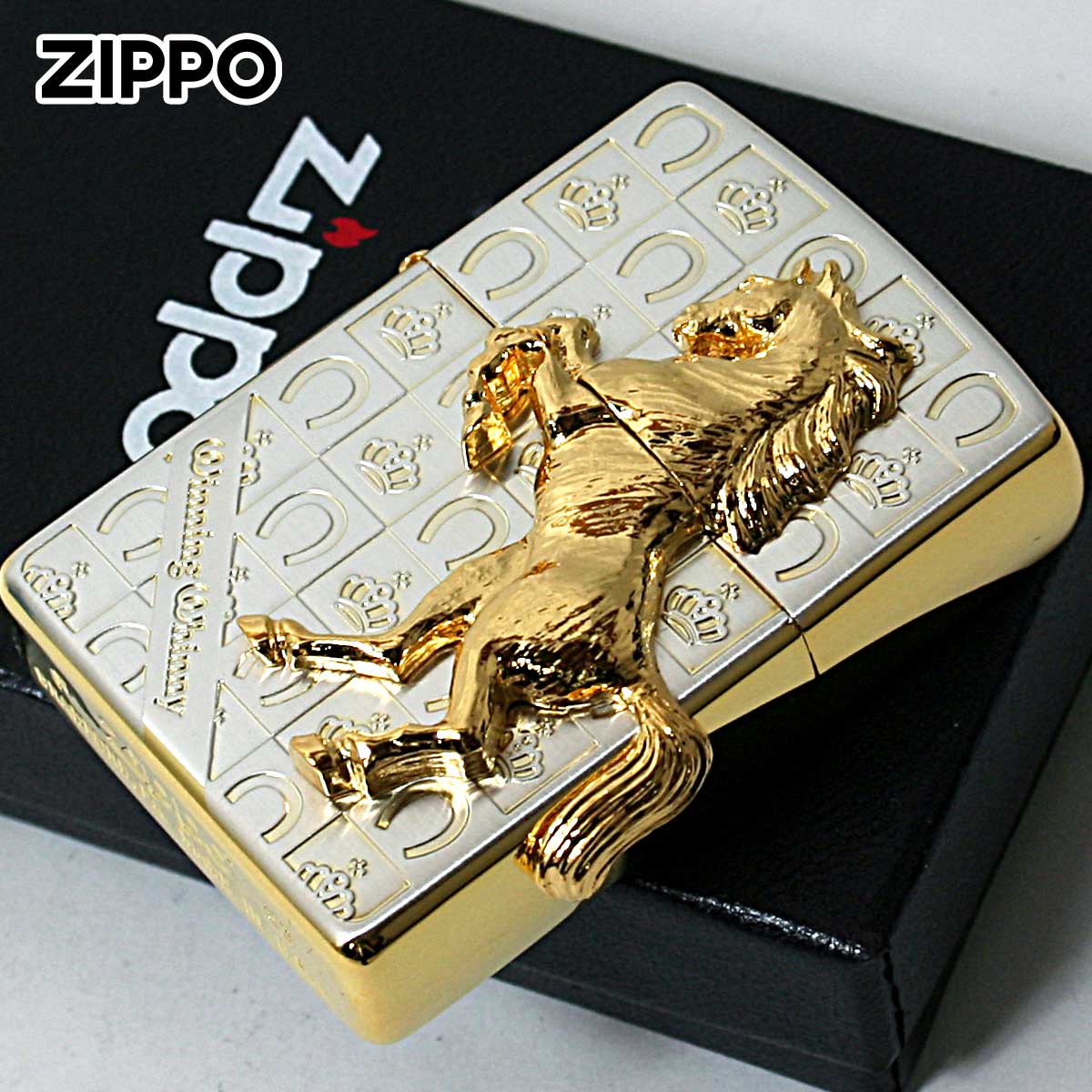 Zippo ジッポー 馬 ホース 2面連続メタル ウイニング ウィニー