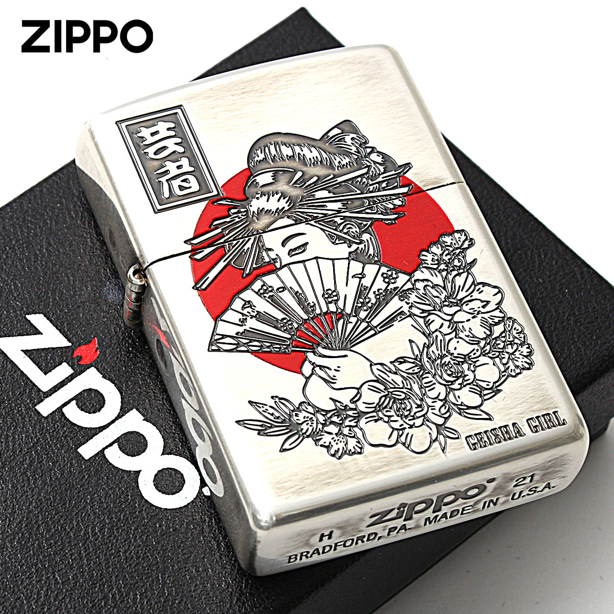 Zippo ジッポー 和柄 芸者 JAPANESE STYLE 2020 銀メッキ 80058｜Zippo