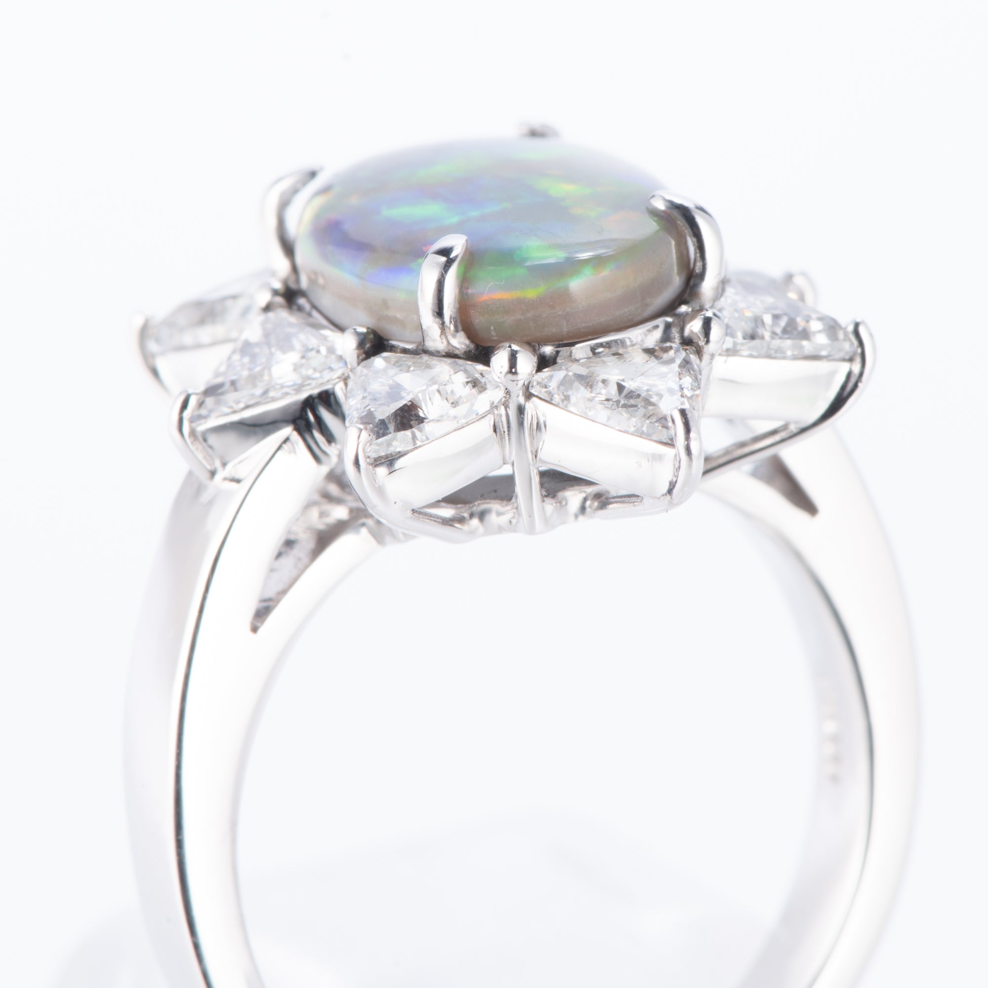 2.87ct セミブラックオパールダイヤモンドプラチナリング – ZUISHO