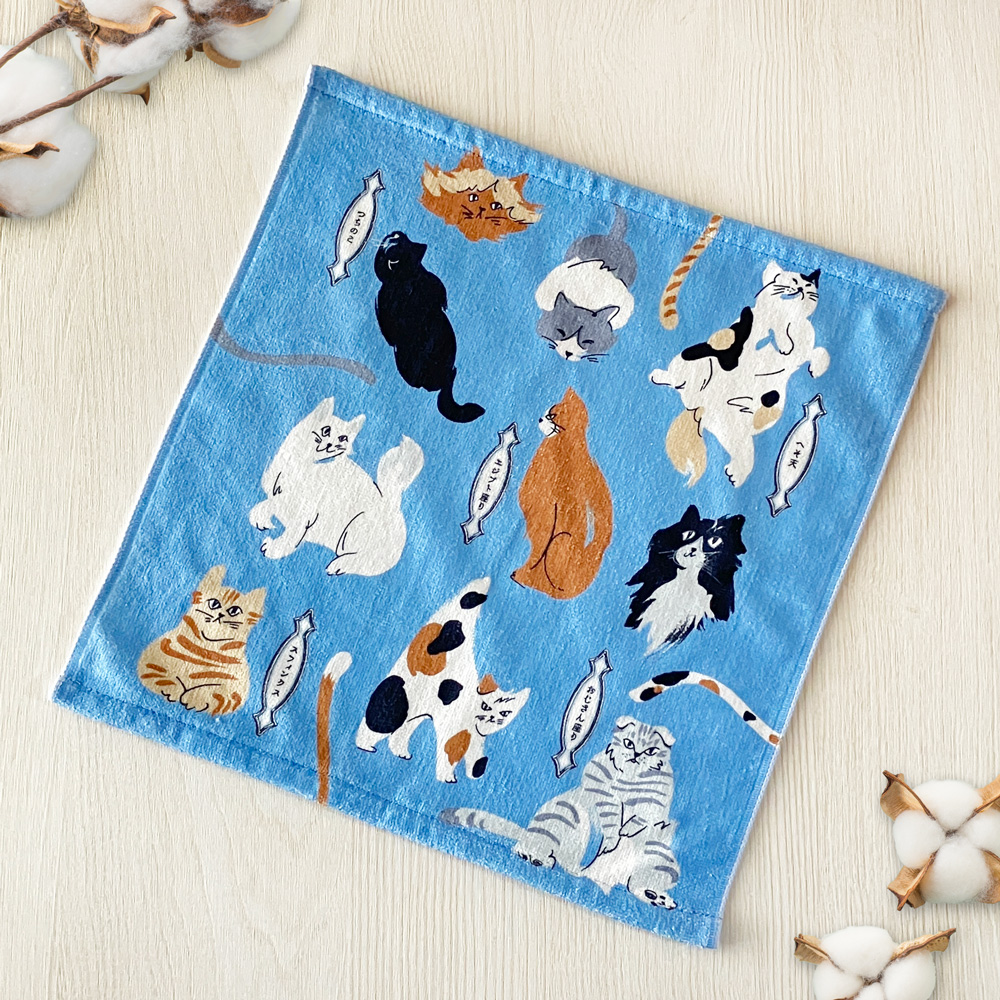 君のもよう ハンドタオル 猫のデザイン