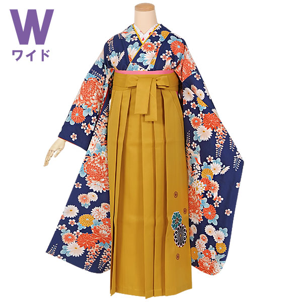 振袖袴： R1265 青 菊と藤の花(W)(R1887)│ 袴レンタル │ 京都着物